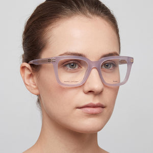Marc Jacobs MJ 1076 Rectangle Eyeglasses for Women — interior view, Polycarbonate demo lenses