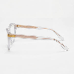 Marc Jacobs MJ 1086 Cat Eye Eyeglasses Women — side view, White Acetate temples