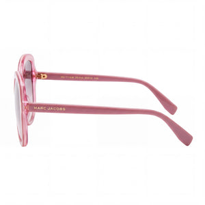 Marc Jacobs MJ 1119/S Oval Sunglasses Women — side view, Non-Polarized Brown Shaded lens