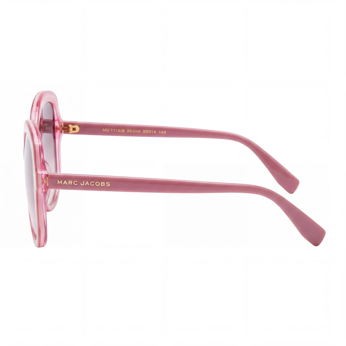 Marc Jacobs MJ 1119/S Gafas de sol de mujer estilo ojo de gato con montura de acetato rosa y lentes marrones ahumadas de 50 mm, Photo 3