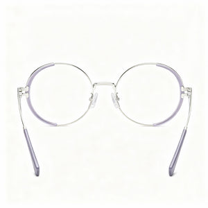 Marc Jacobs MJ1093 Round Eyeglasses Women — side view, Silver Metal temples