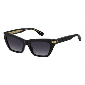 Marc Jacobs Modern Black Cat Eye Sunglasses for Women, Brown Shaded lens