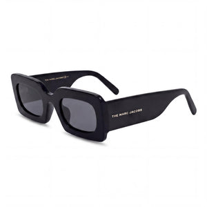 Marc Jacobs Modern Black Gold Rectangle Sunglasses for Women, Black Gold lens