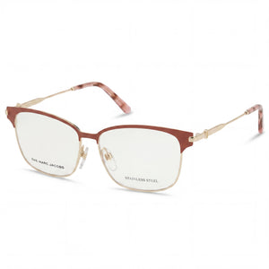 Marc Jacobs Modern Peach Square Eyeglasses for Women, Metal frame