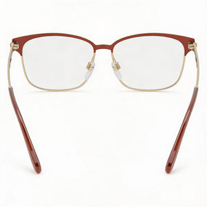 Marc Jacobs Modern Square Eyeglasses Women — side view, Peach Metal temples