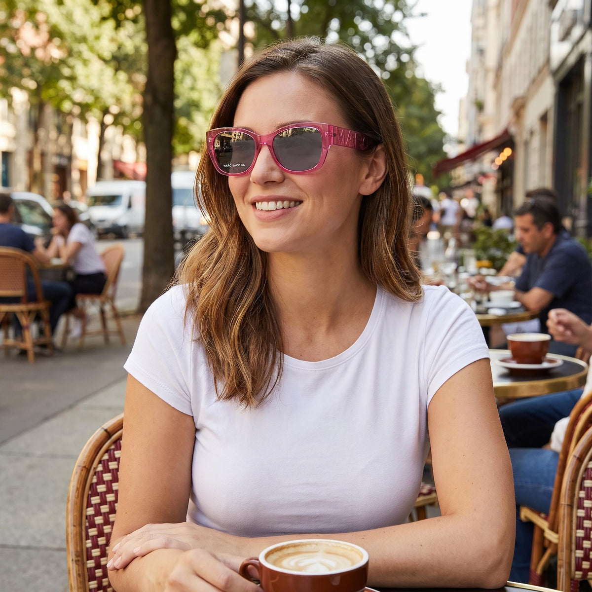 Marc Jacobs Modern Fuchsia Oval Sunglasses for Women, 54mm, Photo 5