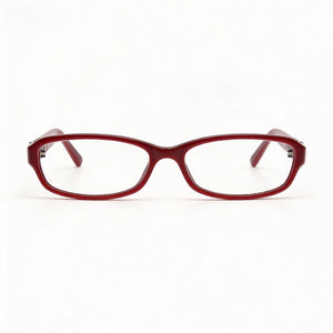 Marc Jacobs Rectangle Eyeglasses Women — side view, Red Plastic temples