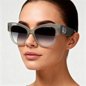 Marc Jacobs Signature Butterfly Sunglasses Women — side view, Non-Polarized Clear lens