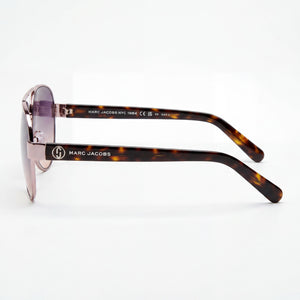 Marc Jacobs Signature Aviator Sunglasses Men — side view, Non-Polarized Pink Havana lens