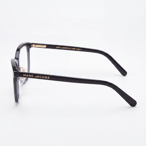 Marc Jacobs VISTA MARC 663/G Rectangle Eyeglasses Women — side view, Black Acetate temples