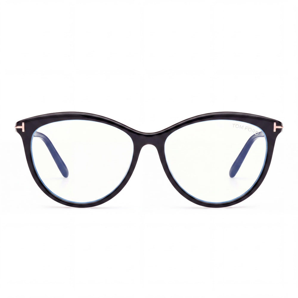 Marcolin Ft5990-b Oval Eyeglasses for Women — front view, Blue Filter Plastic