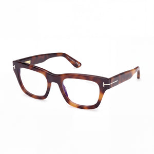 Marcolin Ft6036-b Blonde Havana Rectangle Eyeglasses for Women, Blue Filter Plastic frame