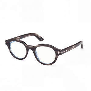 Marcolin FT6037-B Gray Round Eyeglasses for Unisex, Blue Filter Plastic frame