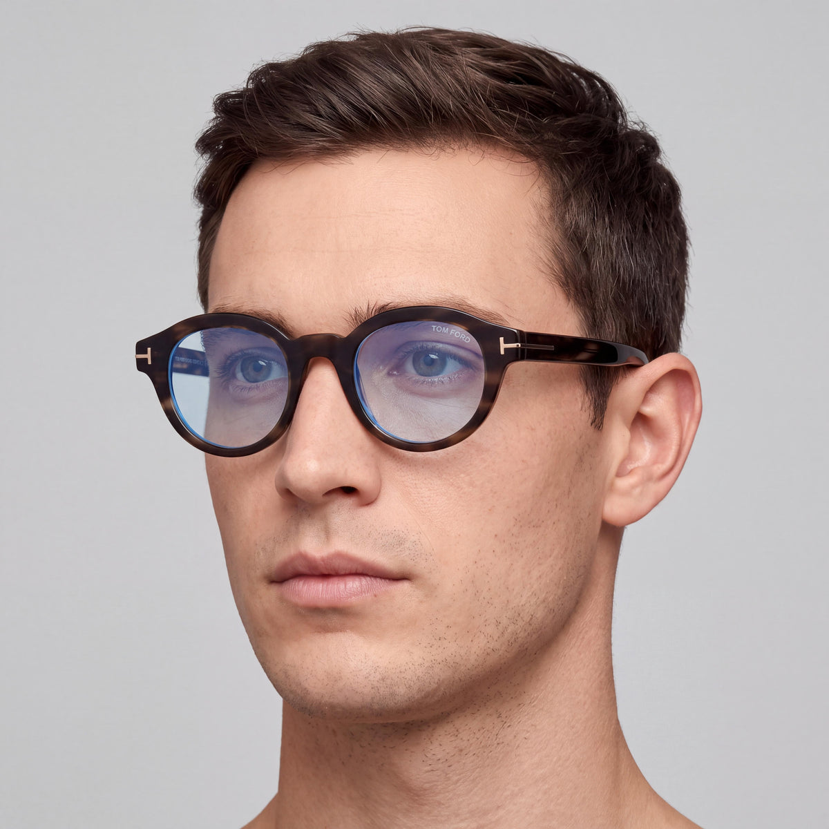 Marcolin FT6037-B Coloured Havana Round Eyeglasses Unisex, 49mm, Photo 4