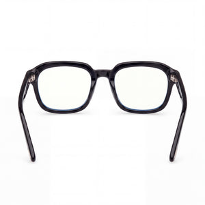 Marcolin Ft6060-b Rectangle Eyeglasses Unisex — side view, Black Blue Filter Plastic temples