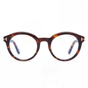 Marcolin Ft6061-b Round Eyeglasses for Unisex — front view, Blue Filter Plastic