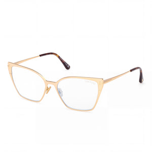 Marcolin Gold Cat Eye Eyeglasses Unisex, Blue Filter Metal frame