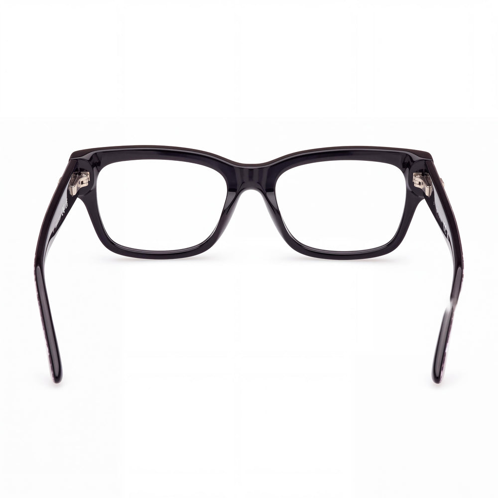 Marcolin Gu50126 Rectangle Eyeglasses Women — side view, Black Plastic temples