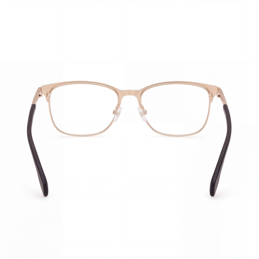 Marcolin OR5081 Rectangle Eyeglasses Women — side view, Pale Gold Metal temples