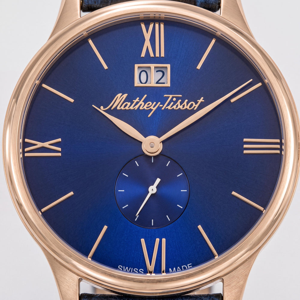 Mathey-Tissot H1886QPBU Men's Watch — front view, Quartz movement 40mm