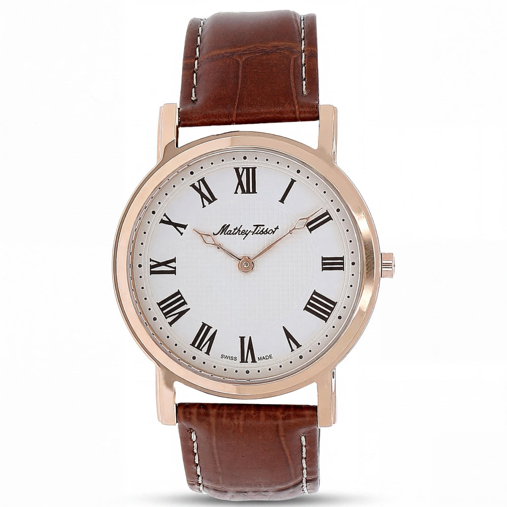 Mathey-Tissot White Dial Stainless Steel Men's Watch, 42mm