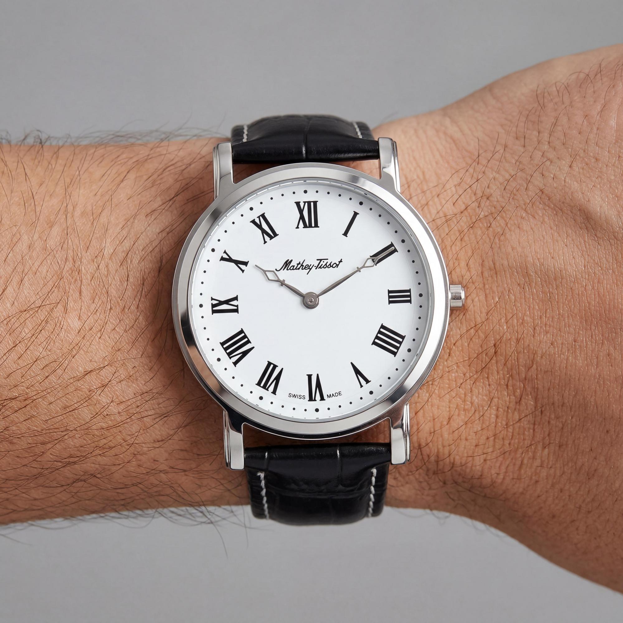 Mathey-Tissot Men's Stainless Steel Watch, White Dial 42mm, Photo 3