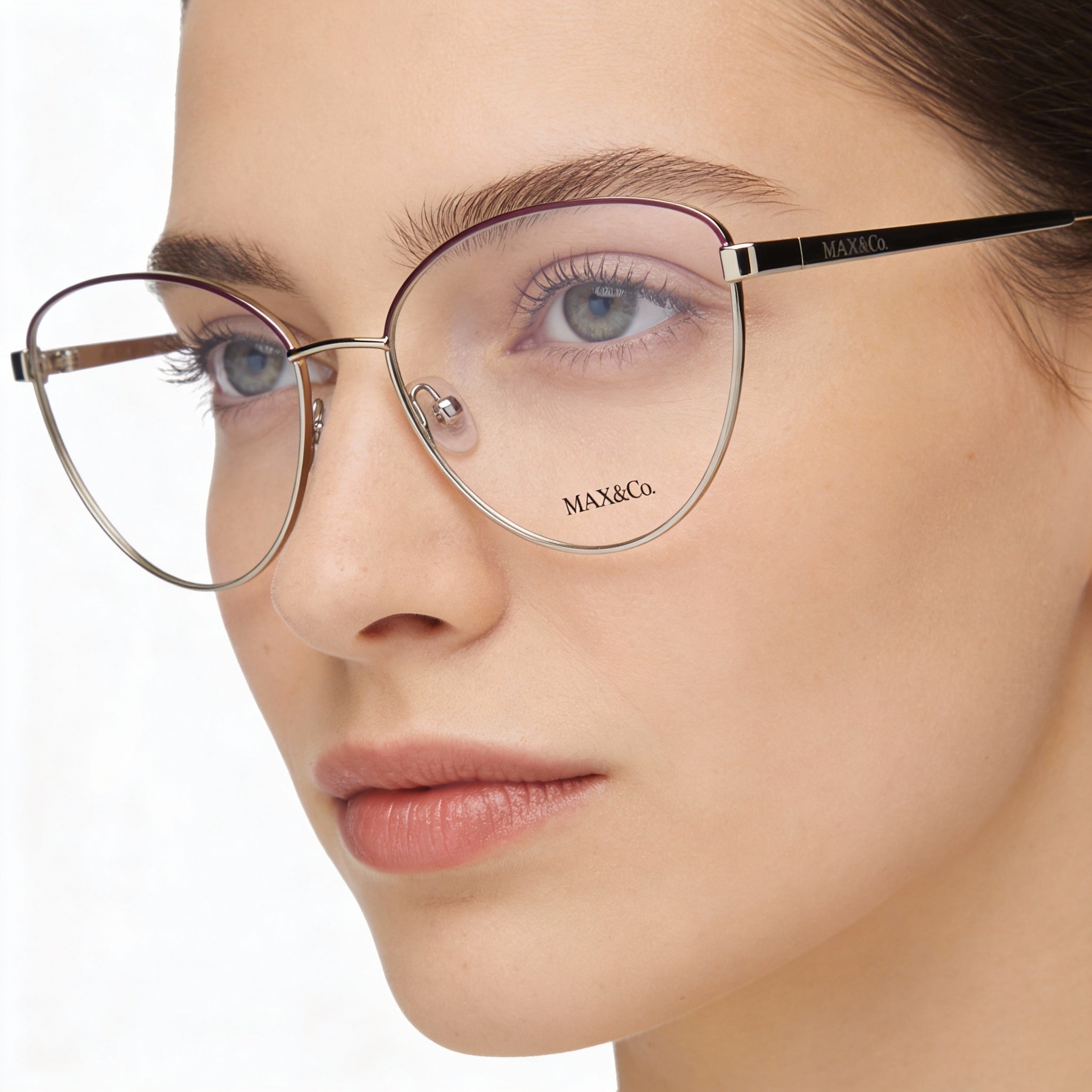 Max & Co. MO5006 Gafas de ojo de gato paladio para mujer, metal 54mm, Photo 4