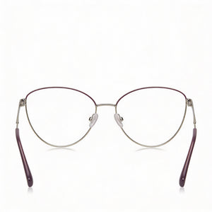 Max & Co. MO5006 Cat Eye Eyeglasses Women — side view, Silver Metal temples