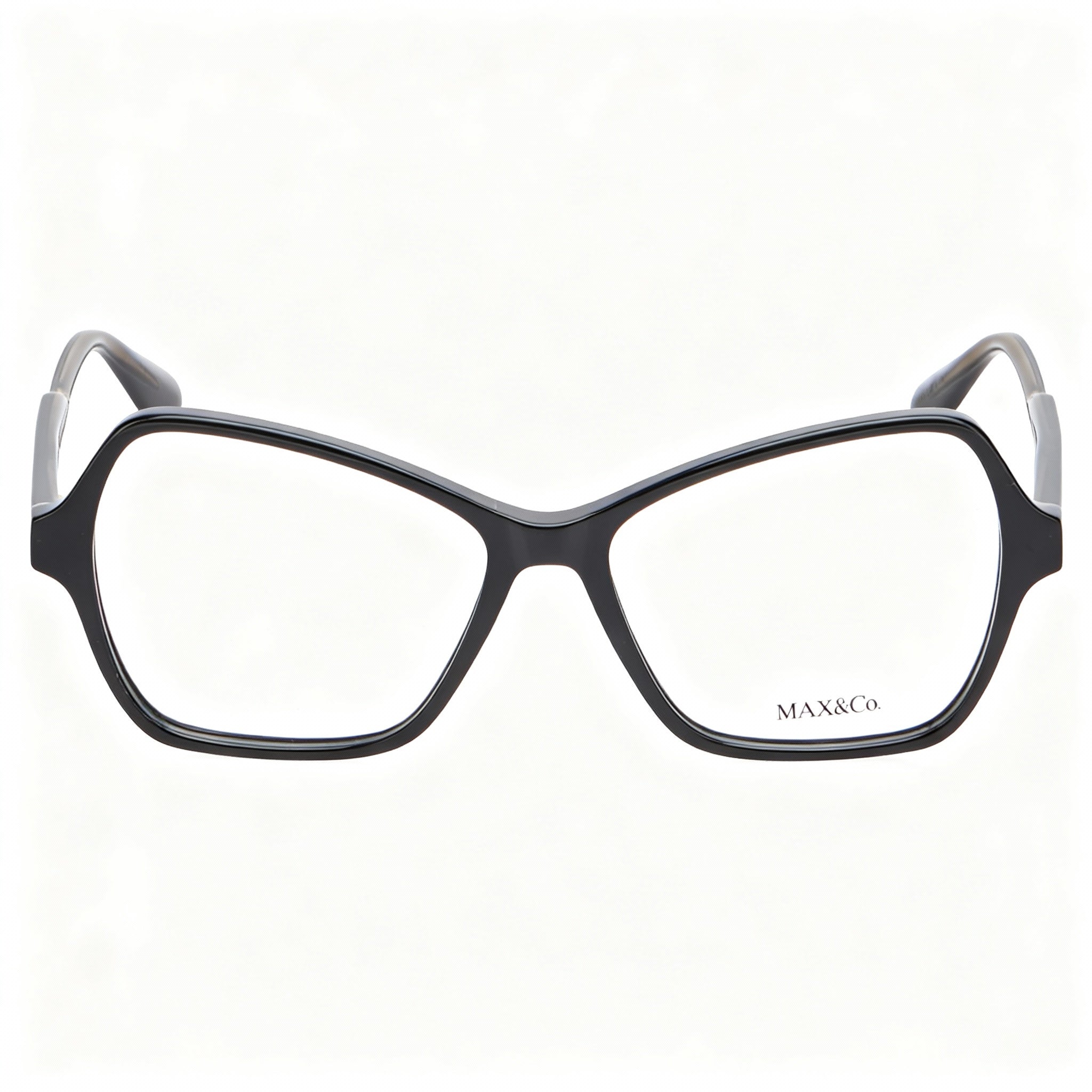 Max & Co. MO5031 Shiny Black Square Eyeglasses for Women, Plastic 55mm, Photo 2