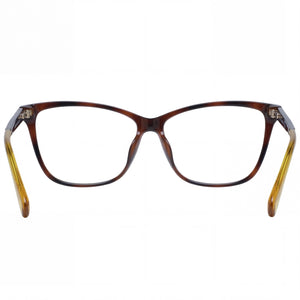 Max & Co. MO5038 Rectangle Eyeglasses Women — side view, Havana Injected temples