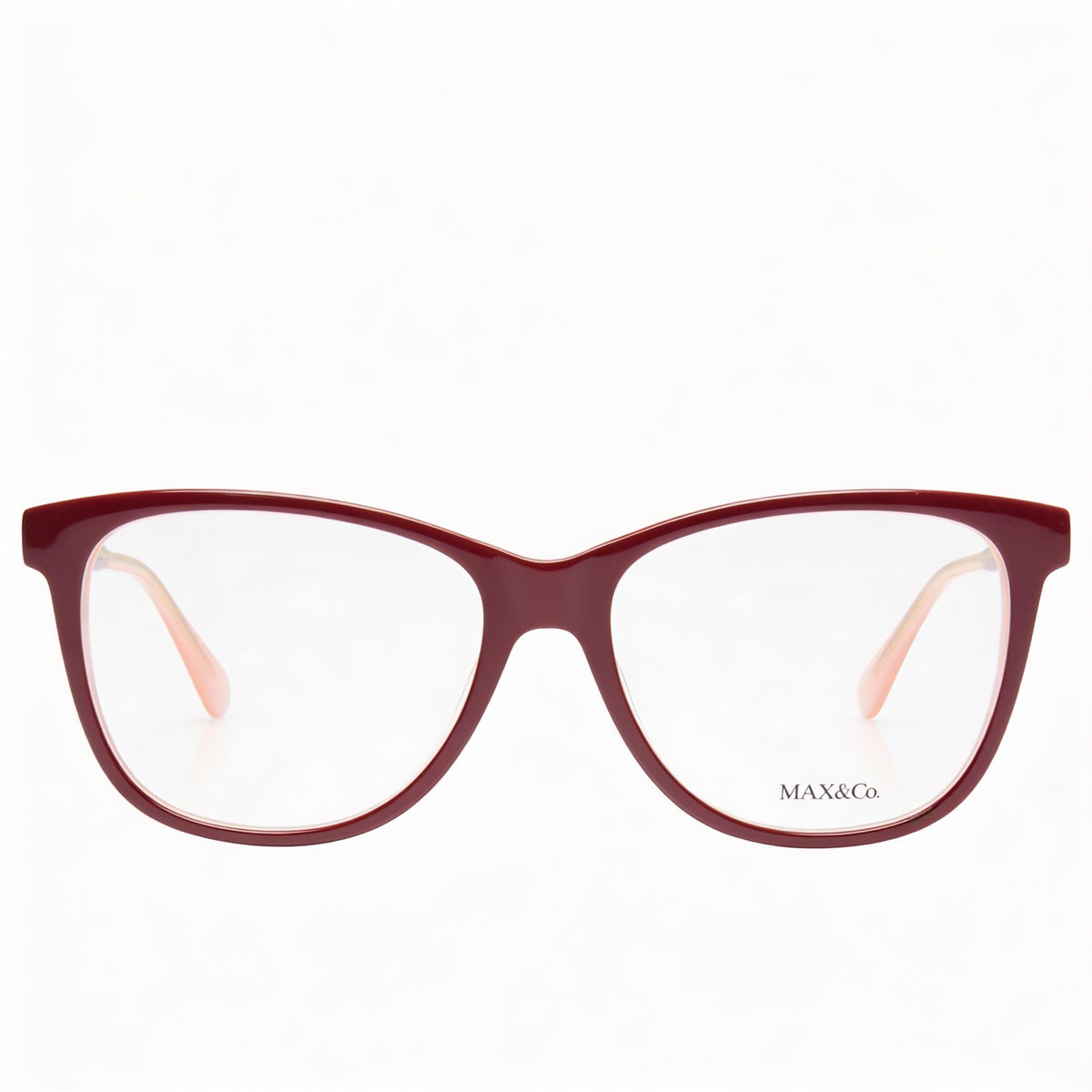 Max & Co. Burgundy Square Eyeglasses for Women, Plastic 54mm, Photo 2