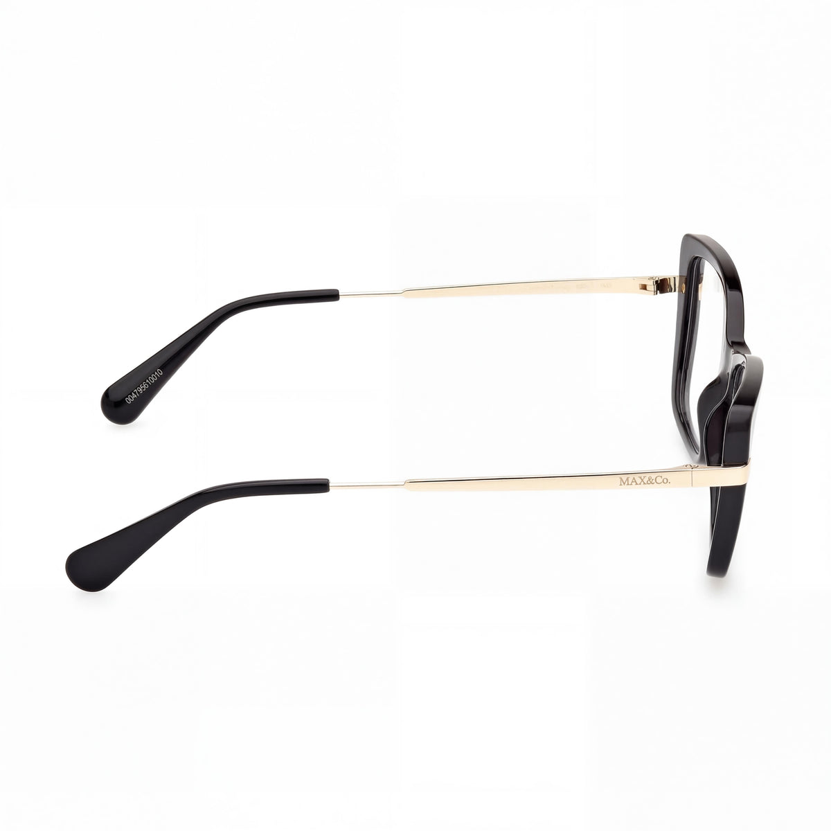 Max & Co. Gafas de ojo de gato negras brillantes para mujer, inyectadas 54mm, Photo 2