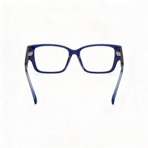 Max & Co. Rectangle Eyeglasses Women — side view, Blue Plastic temples