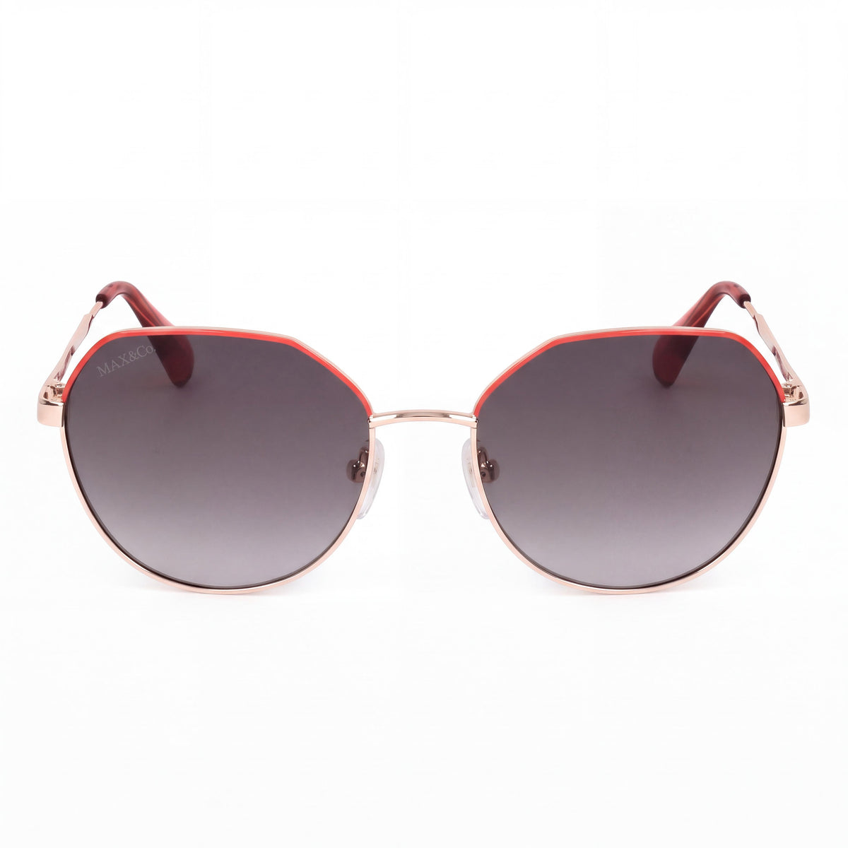 Max & Co. MO0060 Shiny Rose Gold Round Sunglasses for Women, 52mm, Photo 2
