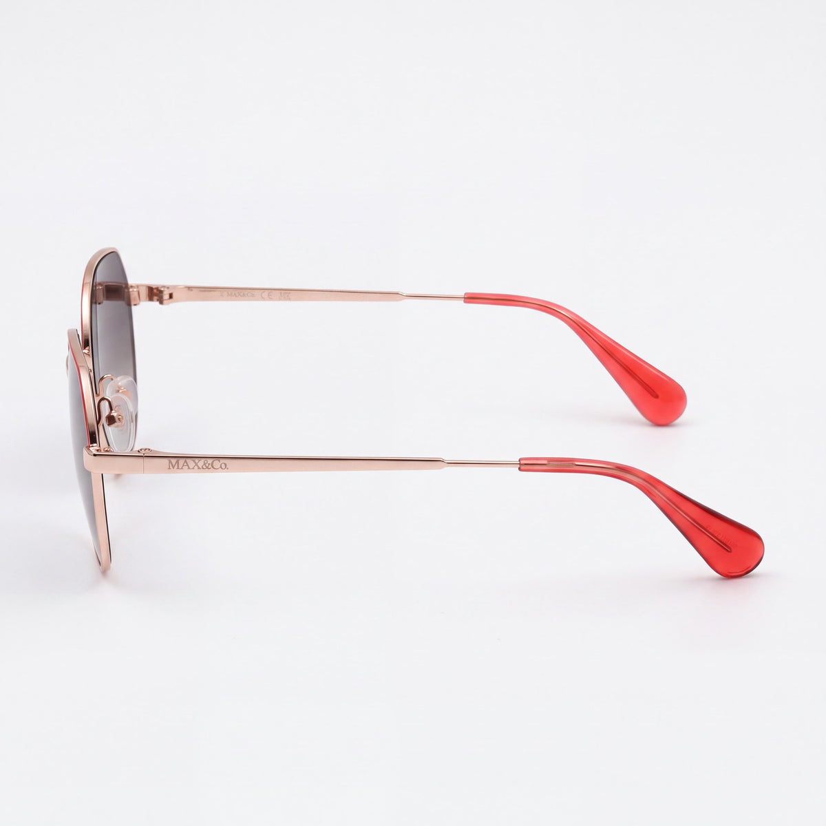 Max & Co. MO0060 Shiny Rose Gold Round Sunglasses for Women, 52mm, Photo 3