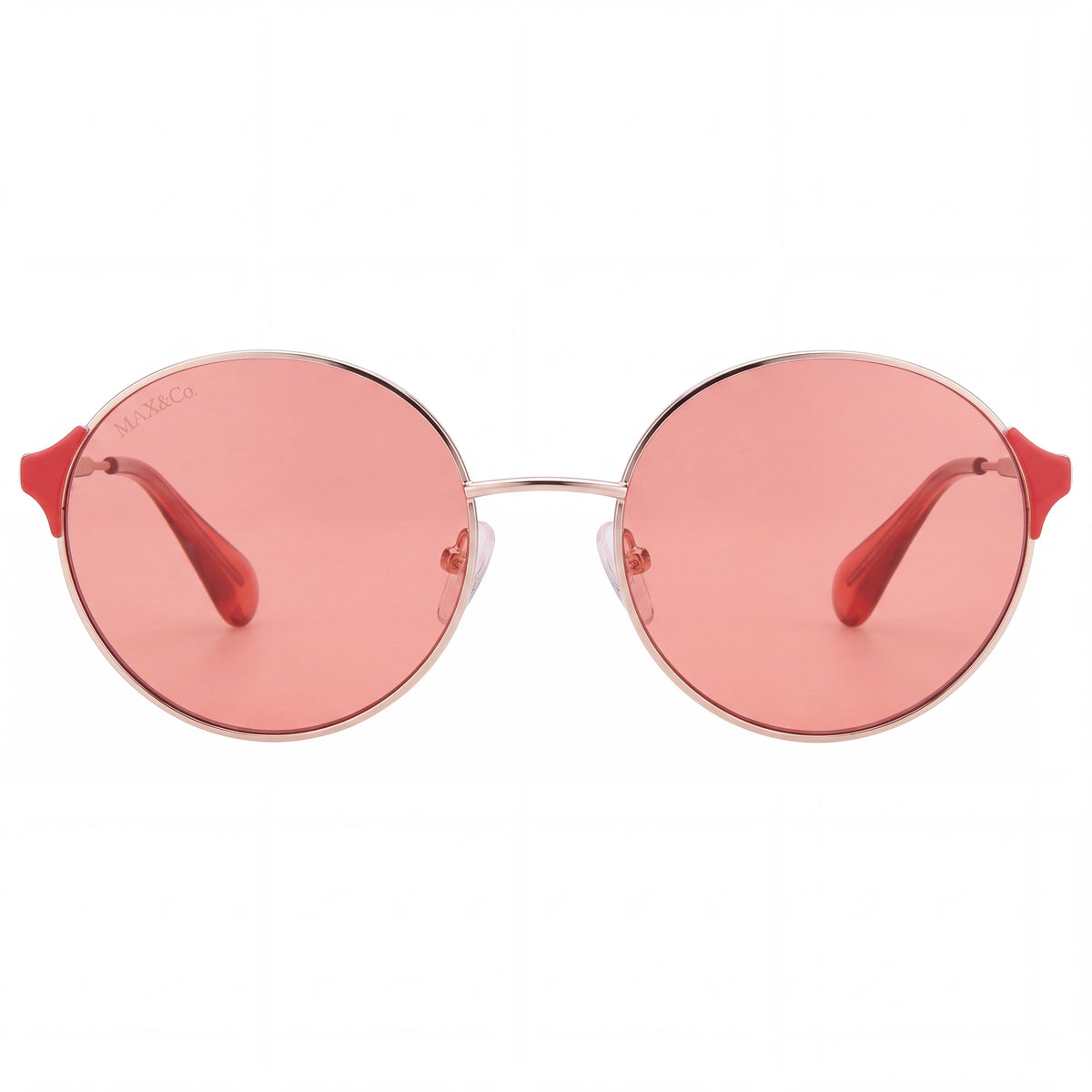 Gafas de sol informales Max&Co. para mujer, montura metálica, oro rosa brillante, lentes grises, protección UV 54mm, Photo 2
