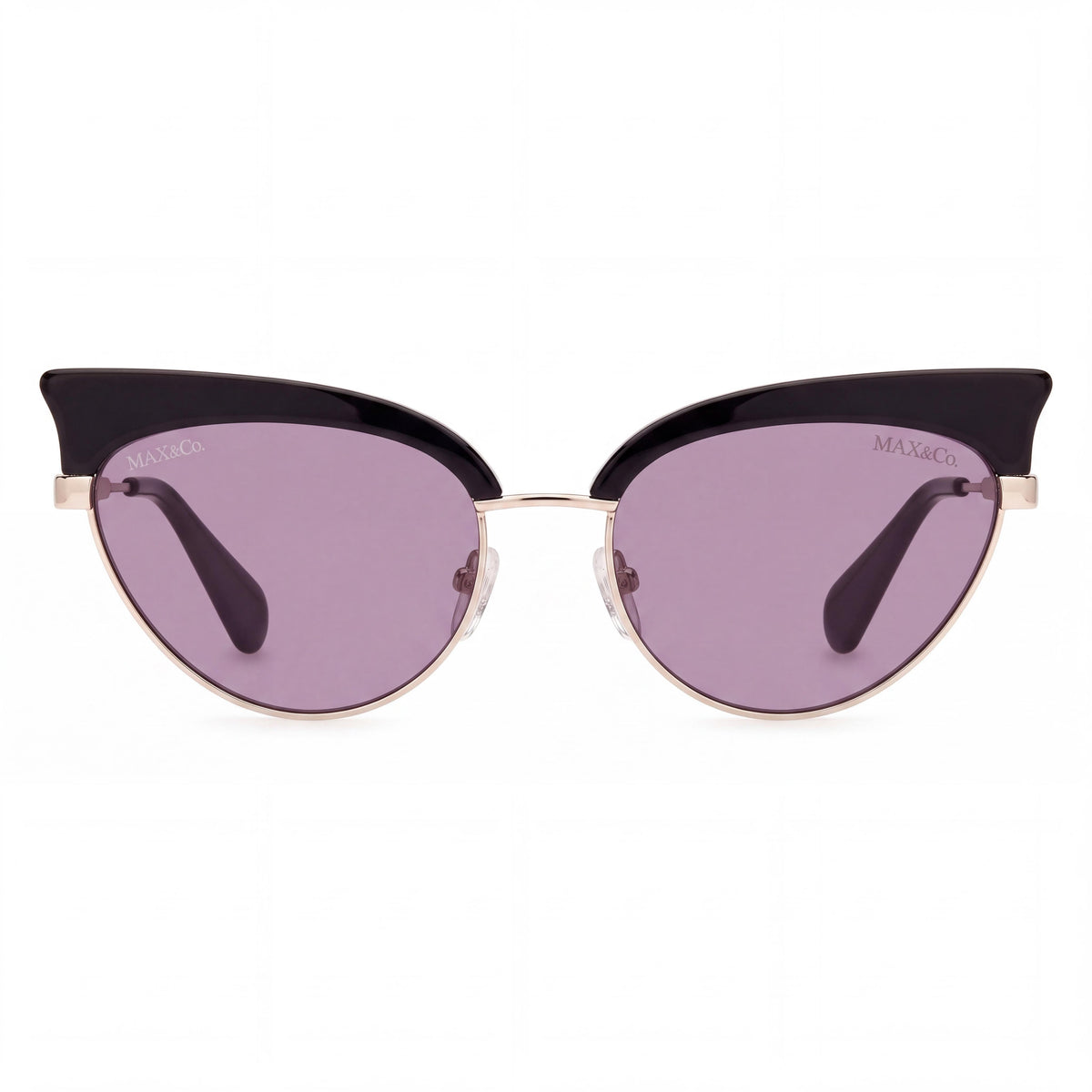 Gafas de sol Max & Co. Mo0102 tipo ojo de gato en negro brillante para mujer, 56 mm, Photo 2