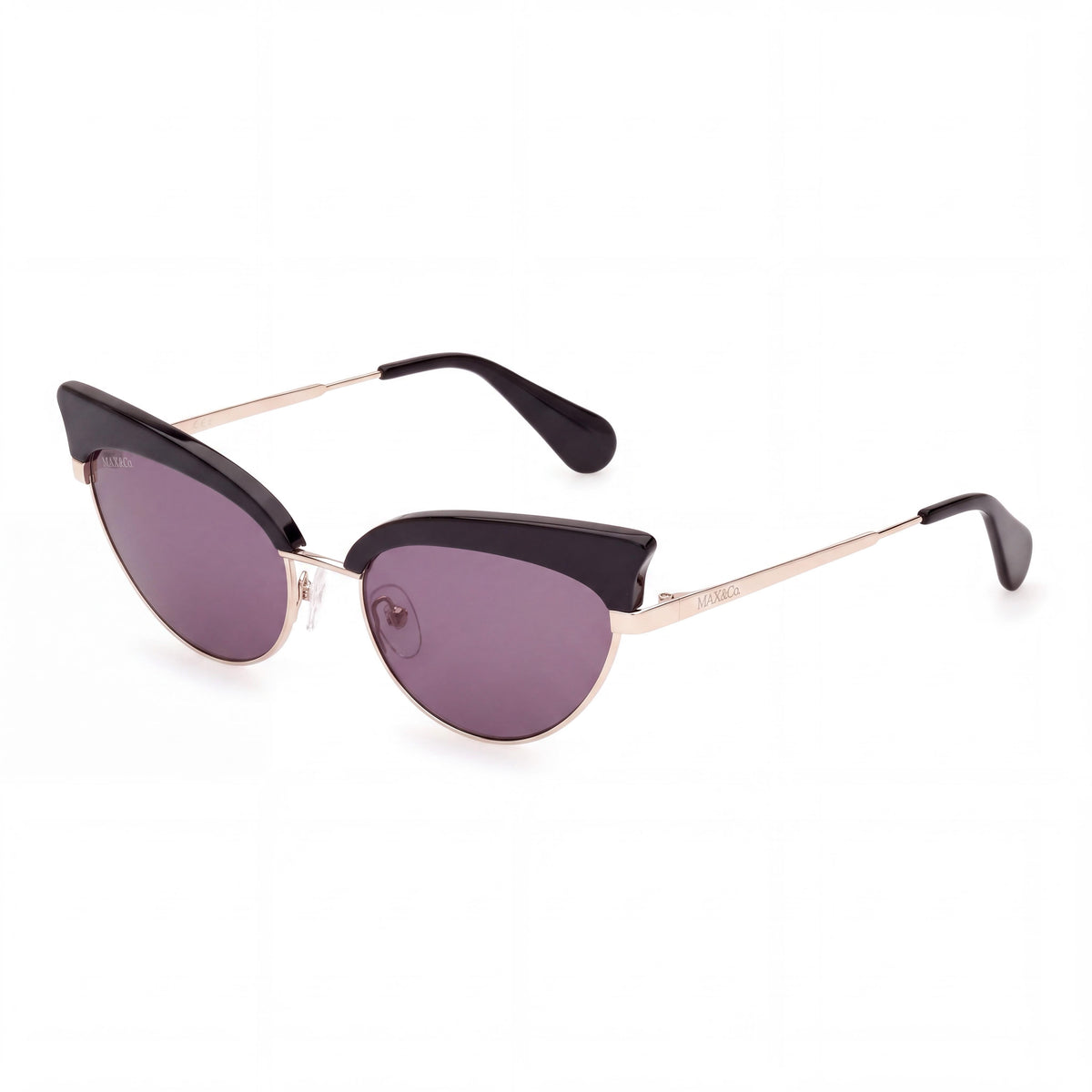Gafas de sol Max & Co. Mo0102 tipo ojo de gato en negro brillante para mujer, 56 mm, Photo 1