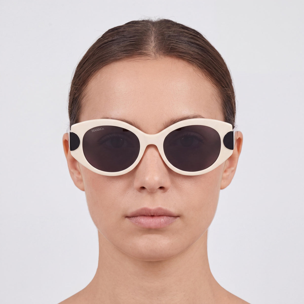 Gafas de sol ovaladas para mujer Max & Co. Mo0108 en marfil brillante, 51 mm, Photo 4