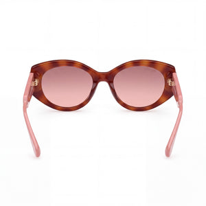 Max & Co. Mo0108 Oval Sunglasses Women — side view, Dark Havana lens