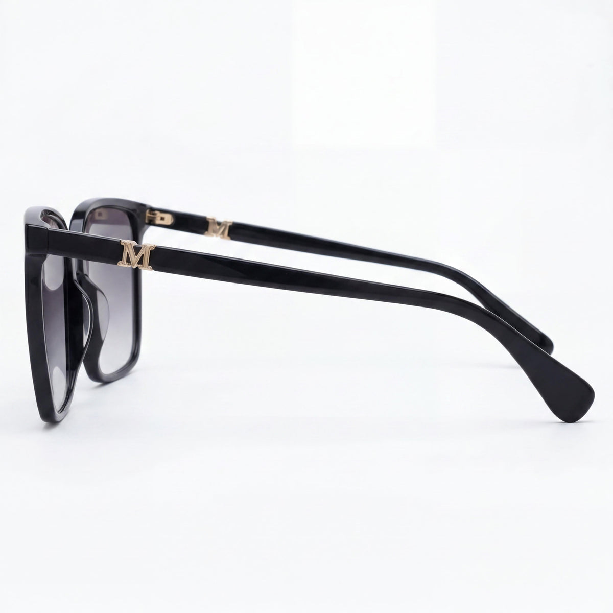 MaxMara MM0046 Shiny Black/Gradient Grey Square Sunglasses for Women, 57mm, Photo 3
