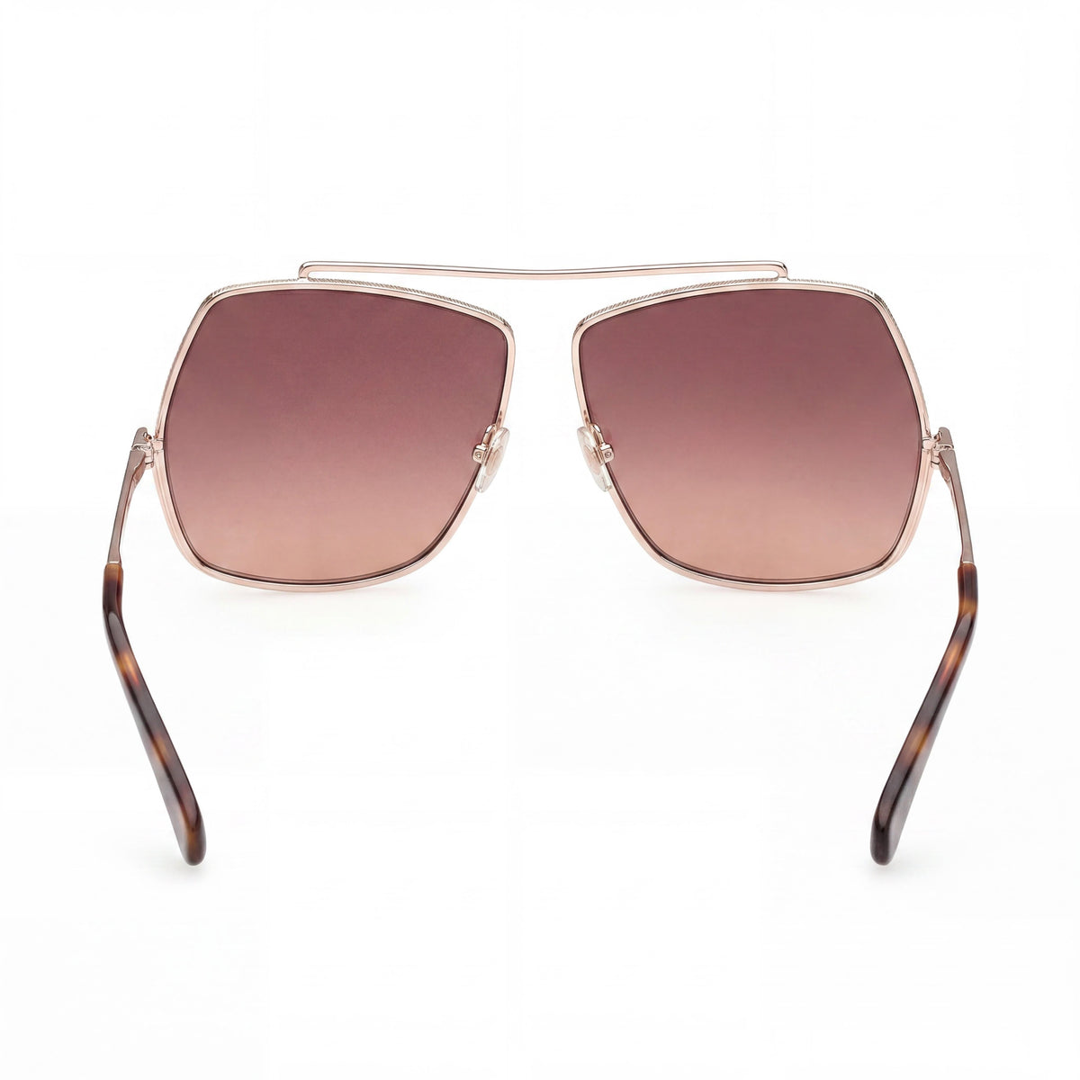 MaxMara Classic Shiny Rose Gold Aviator Sunglasses for Women, 64mm, Photo 3
