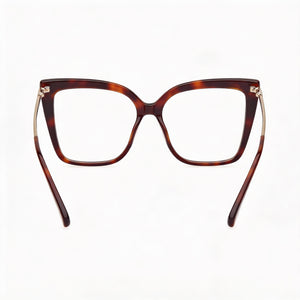 MaxMara Butterfly Eyeglasses Women — side view, Havana temples