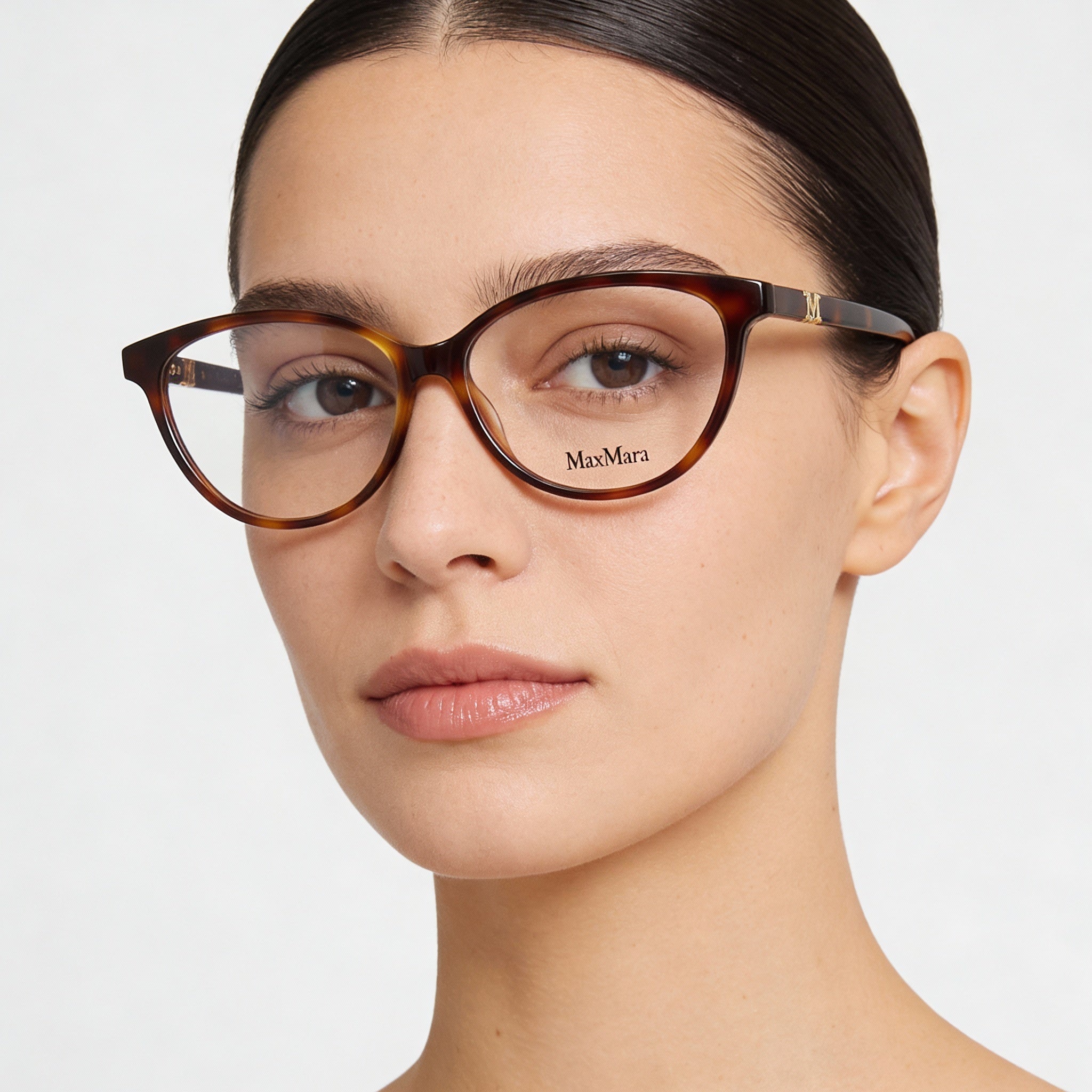 MaxMara Havana Oval Eyeglasses for Women, Plastic 54mm, Photo 4