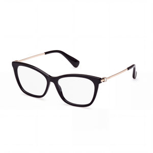 MaxMara MM 5070 001 Glossy Black Rectangle Eyeglasses for Men, Plastic frame