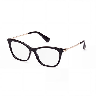 MaxMara MM 5070 001 Glossy Black Rectangle Eyeglasses for Men, Plastic frame