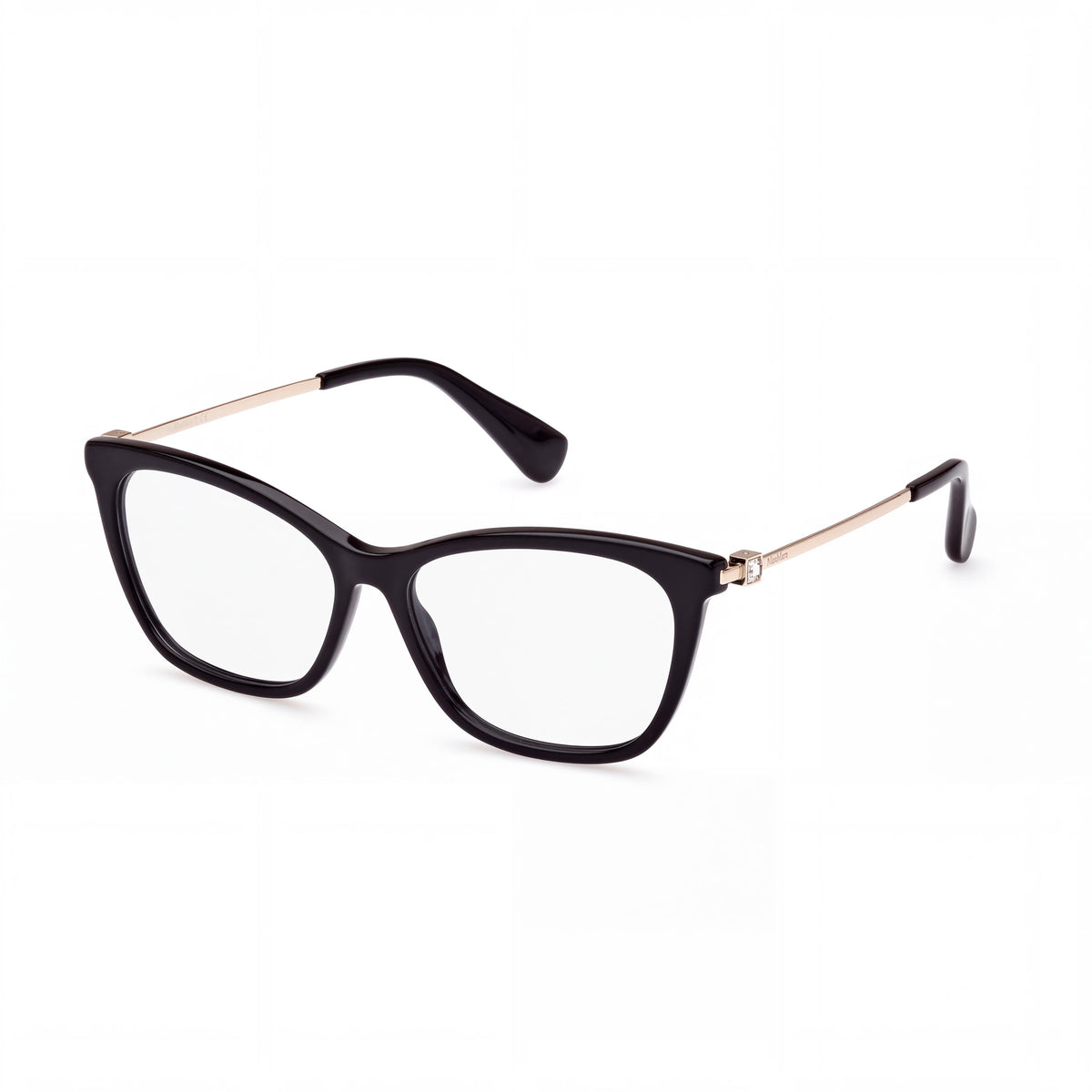 MaxMara MM 5070 001 Glossy Black Rectangle Eyeglasses for Men, 54mm, Photo 1