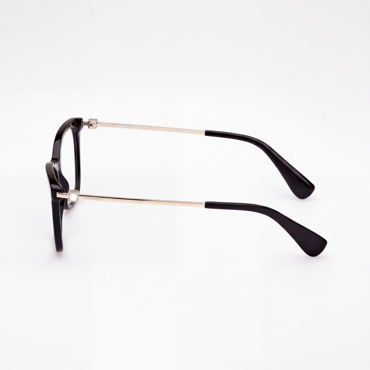 MaxMara MM 5070 001 Glossy Black Rectangle Eyeglasses for Men, 54mm, Photo 3