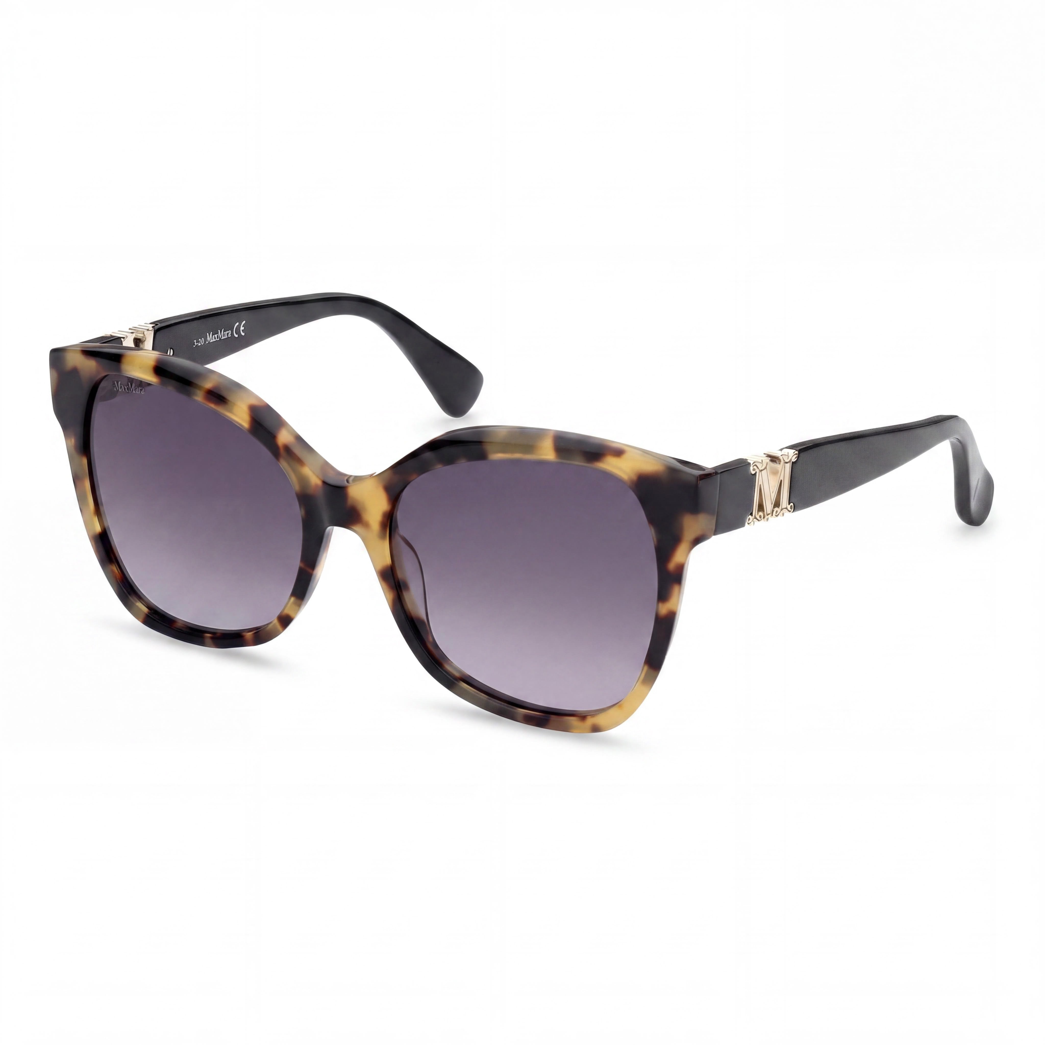 MaxMara MM0014 Havana Rectangle Eyeglasses for Women, Acetate 56mm, Photo 1