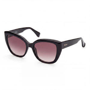 MaxMara MM0040 Black Shield Sunglasses for Women, Black lens